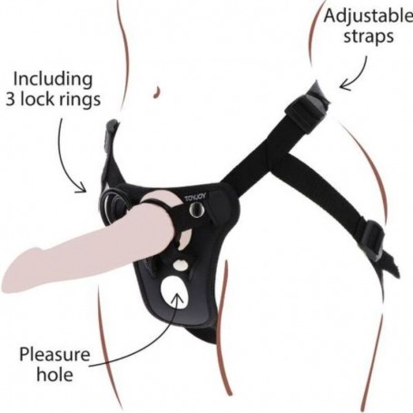 GET REAL STRAP ON PLEASURE HARNeS NEGRO