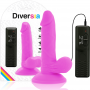 DIVERSIA DILDO REALiSTICO FLEXIBLE CON VIBRACIoN MORADO 17 CM O 33 CM