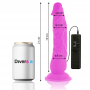 DIVERSIA DILDO REALiSTICO FLEXIBLE CON VIBRACIoN LILA 21 CM O 49 CM