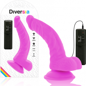 DIVERSIA DILDO REALiSTICO FLEXIBLE CON VIBRACIoN LILA 215 CM O 45 CM