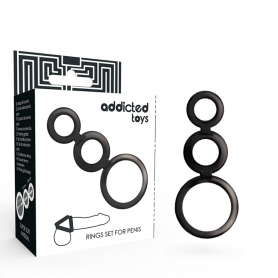 ADDICTED TOYS SET ANILLOS PENE Y TESTiCULOS AHUMADO
