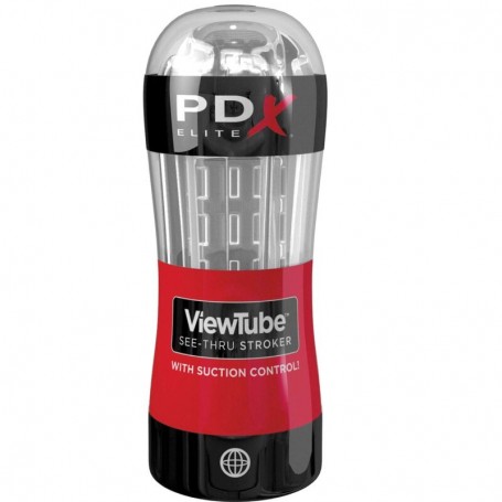 PDX ELITE MASTURBADOR STROKER VIEWTUBE CONTROL ONDAS ESTIMULADORAS TRANSPARENTE
