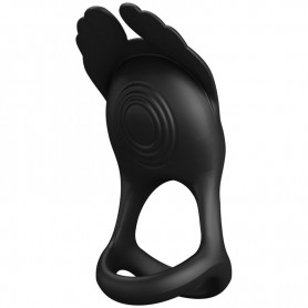 PRETTY LOVE SILAS ANILLO VIBRADOR 7 VIBRACIONES SILICONA NEGRO
