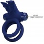 PRETTY LOVE JAMELE DOBLE ANILLO CON VIBRACIoN ESTIMULADOR MARIPOSA AZUL