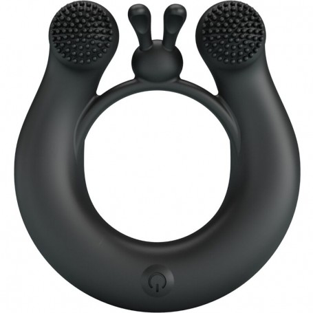 PRETTY LOVE DAHLIA ANILLO VIBRADOR ESTIMULADOR DE CLiTOIS 12 VIBRACIONES NEGRO