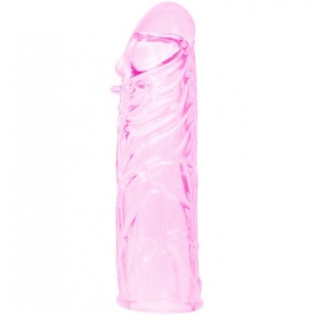 BAILE FUNDA ROSA PENE SILICONA ESTIMULANTE 13 CM