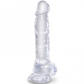 KING COCK CLEAR PENE REALiSTICO CON TESTiCULOS 165 CM TRANSPARENTE
