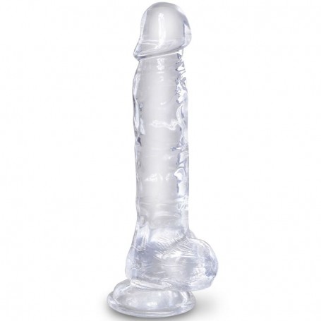 KING COCK CLEAR PENE REALiSTICO CON TESTiCULOS 165 CM TRANSPARENTE