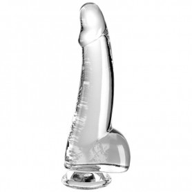 KING COCK CLEAR DILDO CON TESTiCULOS 152 CM TRANSPARENTE