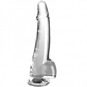 KING COCK CLEAR DILDO CON TESTiCULOS 19 CM TRANSPARENTE