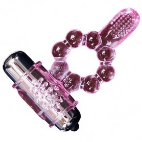 BAILE ANILLO SILICONA 10 RITMOS LENGUA CON VIBRACIoN ROSA