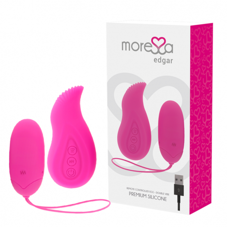 MORESSA EDGAR SET DUO HUEVO REMOTO Y MANDO CON VIBRACIoN INCORPORADA PREMIUM SILICONE CONTROL REMOTO