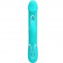 PRETTY LOVE KAMPAS VIBRADOR RABBIT 3 EN 1 MULTIFUNCIoN CON LENGUA VERDE AGUA