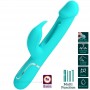 PRETTY LOVE KAMPAS VIBRADOR RABBIT 3 EN 1 MULTIFUNCIoN CON LENGUA VERDE AGUA