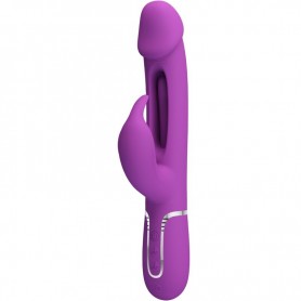 PRETTY LOVE KAMPAS VIBRADOR RABBIT MULTIFUNCIoN 3 EN 1 MORADO