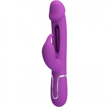 PRETTY LOVE KAMPAS VIBRADOR RABBIT MULTIFUNCIoN 3 EN 1 MORADO