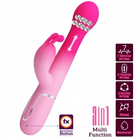 PRETTY LOVE DEJON VIBRADOR RABBIT 3 EN 1 MULTIFUNCIoN ROSA