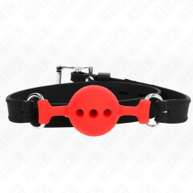KINK MORDAZA 55 x 2 CM DE BOLA 4 CM DE SILICONA COMPLETA TALLA S ROJO AJUSTABLE 35 51 CM