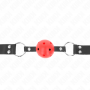 KINK MORDAZA DE BOLA 4 CM TRANSPIRABLE CON DOBLE REMACHE ROJO 62 x 25 CM AJUSTABLE 42 58 CM