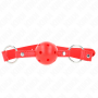 KINK MORDAZA DE BOLA 4 CM TRANSPIRABLE CON DOBLE REMACHE MODELO 1 ROJO 62 x 25 CM AJUSTABLE 42 58 CM