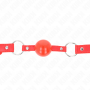 KINK MORDAZA DE BOLA 4 CM TPE CON CANDADO ROJO 60 x 2 CM