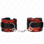 KINK MUNEQUERAS CORTAS DE ENCAJE TERCIOPELO Y UNIoN DE NYLON ROJO NEGRO 23 X 65 CM
