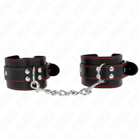 KINK MUNEQUERAS NEGRO CON DETALLES EN ROJO AJUSTABLE 20 28 CM X 55 CM