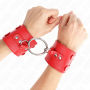 KINK MUNEQUERAS FIJAS CON ANILLA Y TACHUELAS ROJO AJUSTABLE 17 22 CM X 65 CM