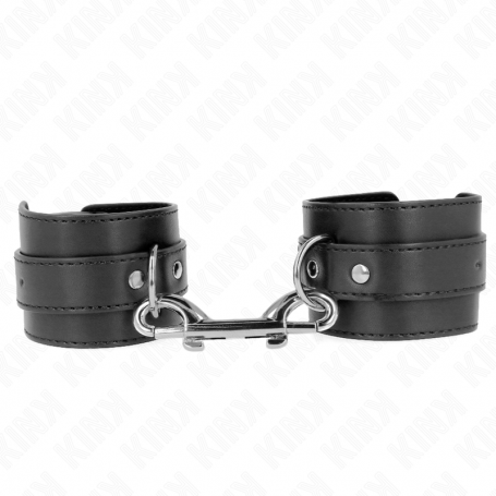 KINK MUNEQUERAS SIMPLES CON FILA DE REMACHES Y HEBILLA GRANDE NEGRO AJUSTABLE 17 28 CM X 5 CM