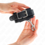KINK MUNEQUERAS SIMPLES CON FILA DE REMACHES Y HEBILLA GRANDE NEGRO AJUSTABLE 17 28 CM X 5 CM
