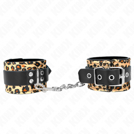 KINK MUNEQUERAS DE CUERO ESTILO LEOPARDO AJUSTABLE 18 29 CM X 55 CM