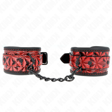 KINK MUNEQUERAS CON PATRoN DE DIAMANTES ROJO OSCURO AJUSTABLE 17 26 CM X 55 CM