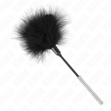 KINK PLUMAS PARA COSQUILLAS CON MANGO DE DIAMANTES DE IMITACIoN 27 CM