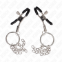 KINK PINZAS PARA PEZONES CON ARO Y PEQUENAS CADENAS PLATEADO 6 CM