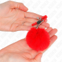 KINK PINZAS PARA PEZONES CON POMPoN ROJO 6 CM