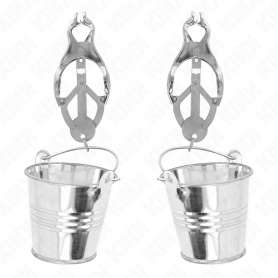KINK PINZAS PARA PEZONES ESTILO JAPONeS CON CUBOS PLATEADO