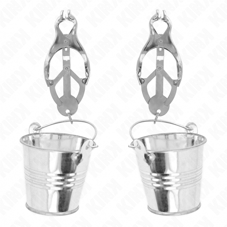KINK PINZAS PARA PEZONES ESTILO JAPONeS CON CUBOS PLATEADO