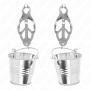 KINK PINZAS PARA PEZONES ESTILO JAPONeS CON CUBOS PLATEADO