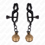 KINK PINZAS PARA PEZONES PLANAS NEGRO CON CASCABEL 7 CM