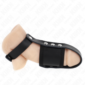 KINK ANILLO JAULA PENE CUERO CON CORREA DIVISORIA DE BOLAS RECUBIERTO AJUSTABLE