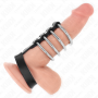 KINK 4 ANILLOS PENE METAL 38 CM CONECTADOS CON CORREA DE CUERO 22 X 15 CM Y CIERRE A PRESIoN
