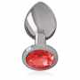 INTENSE PLUG ANAL METAL ALUMINIO CON CRISTAL ROJO TALLA L