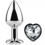 SECRETPLAY METAL BUTT PLUG CORAZoN TRANSPARENTE TALLA S 7 CM