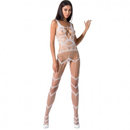 PASSION WOMAN BS058 BODYSTOCKING BLANCO TALLA uNICA