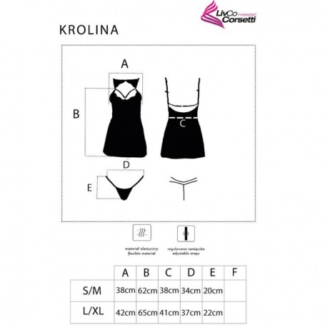 LIVCO CORSETTI FASHION KROLINA LC 90734 CHEMISE TANGA NEGRO L XL