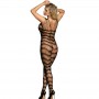 SUBBLIME 951696 BODYSTOCKING CROTCHLESS DE REJILLA CON TIRAS EN HOMBROS NEGRO TALLA uNICA