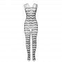 SUBBLIME 951696 BODYSTOCKING CROTCHLESS DE REJILLA CON TIRAS EN HOMBROS NEGRO TALLA uNICA