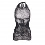 SUBBLIME 952075 VESTIDO CORTO DE REJILLA CON ESPALDA DESCUBIERTA Y DETALLE DE CORAZoN NEGRO TALLA uNICA