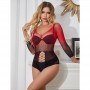 SUBBLIME 952259 VESTIDO DE REJILLA ELaSTICO MANGA LARGA DEGRADADO ROJO Y NEGRO TALLA uNICA