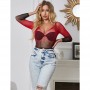 SUBBLIME 952259 VESTIDO DE REJILLA ELaSTICO MANGA LARGA DEGRADADO ROJO Y NEGRO TALLA uNICA